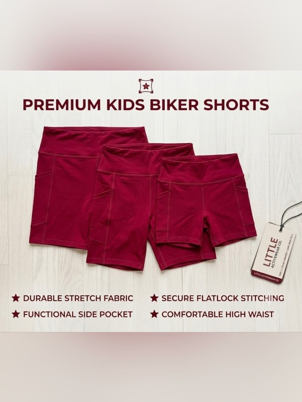 NWT Vibrant Red Kids Active Shorts